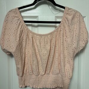 Pink Eyelet Top